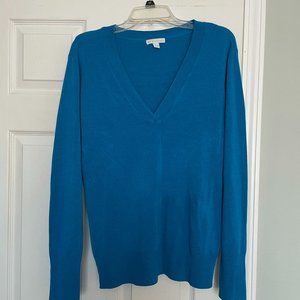 Vibrant Blue New York & Co. V-Neck Sweater
